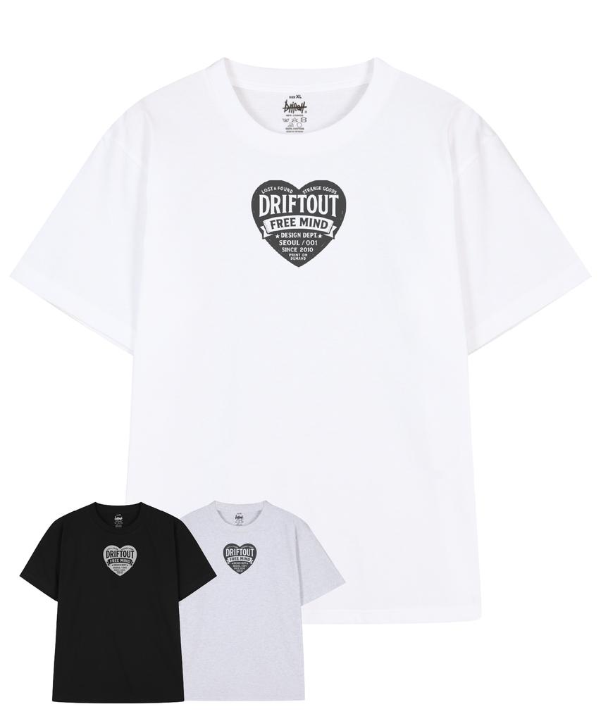 DRIFTOUT Футболка с коротким рукавом и текстовым логотипом Heart (3 цвета)