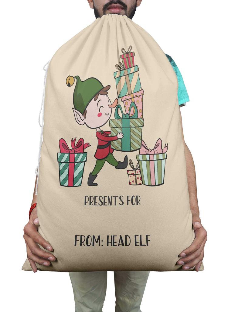 Printtoo 2 шт. Подарочный мешок Санты для детей, рождественские подарки, рождественский мешок, персонализированные сумки, большие 27x20 дюймов