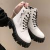 British Style Versatile Thick Soled Spring and Autumn Casual Women's Boots 2024 New Luxury Classic High Rise Short Boots