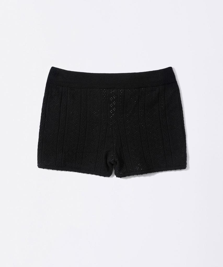 SCULPTOR Eyelet Knit Shorts Black