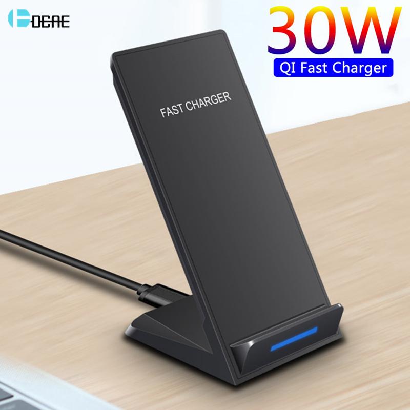 Wireless Charger Stand 30w Fast Charge For Iphone 14 13 12 11 Pro Xs Xr X 8 Samsung S22 S21 S20 Type C Charging Dock Station