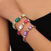 Summer Accessories Simple Crystal Colored Zircon Bracelet Women's Jewelry Geometric Multi-Colored Bracelet