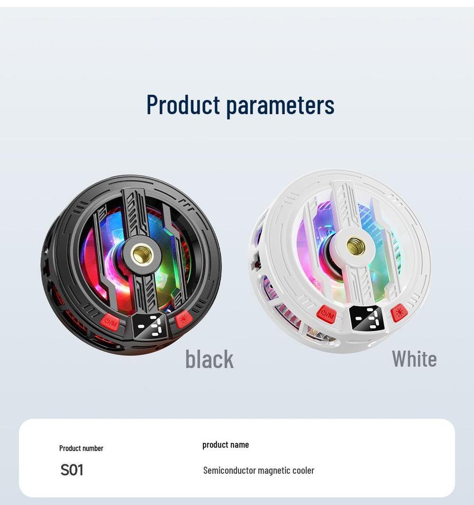 RGB Магнитный Охладитель для Телефона с Цифровым Дисплеем и Окружающей Подсветкой