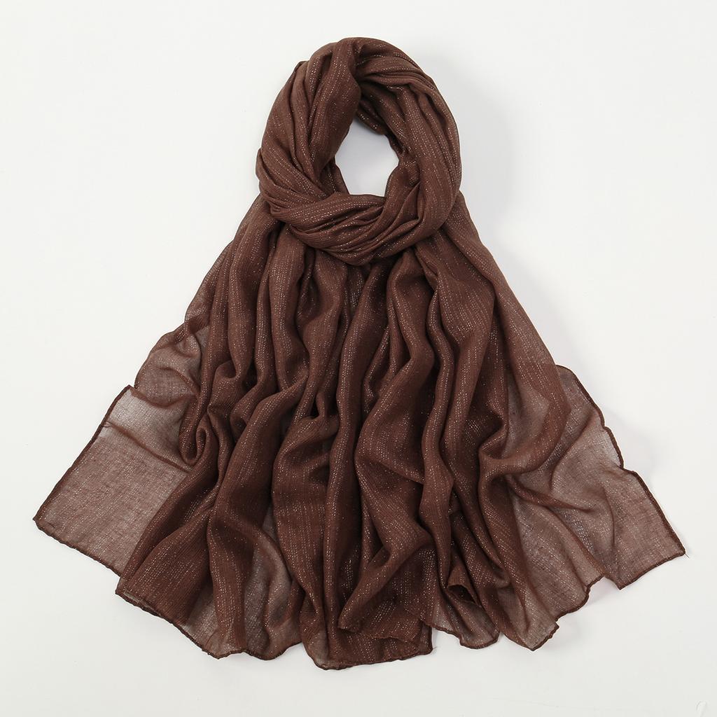 Big Size Pleated Shimmer Cotton Hijab Scarf For Women Muslim Long Shawls Solid Headscarf Wraps Islamic Headband Turban 180*90cm