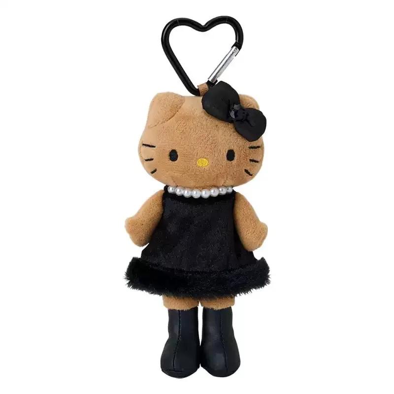 Long Leg Hello Kitty Leopard Print Black Skin Love Pendant Plush Doll Cute Schoolbag Keychain Charm Stuffed Toy Gift