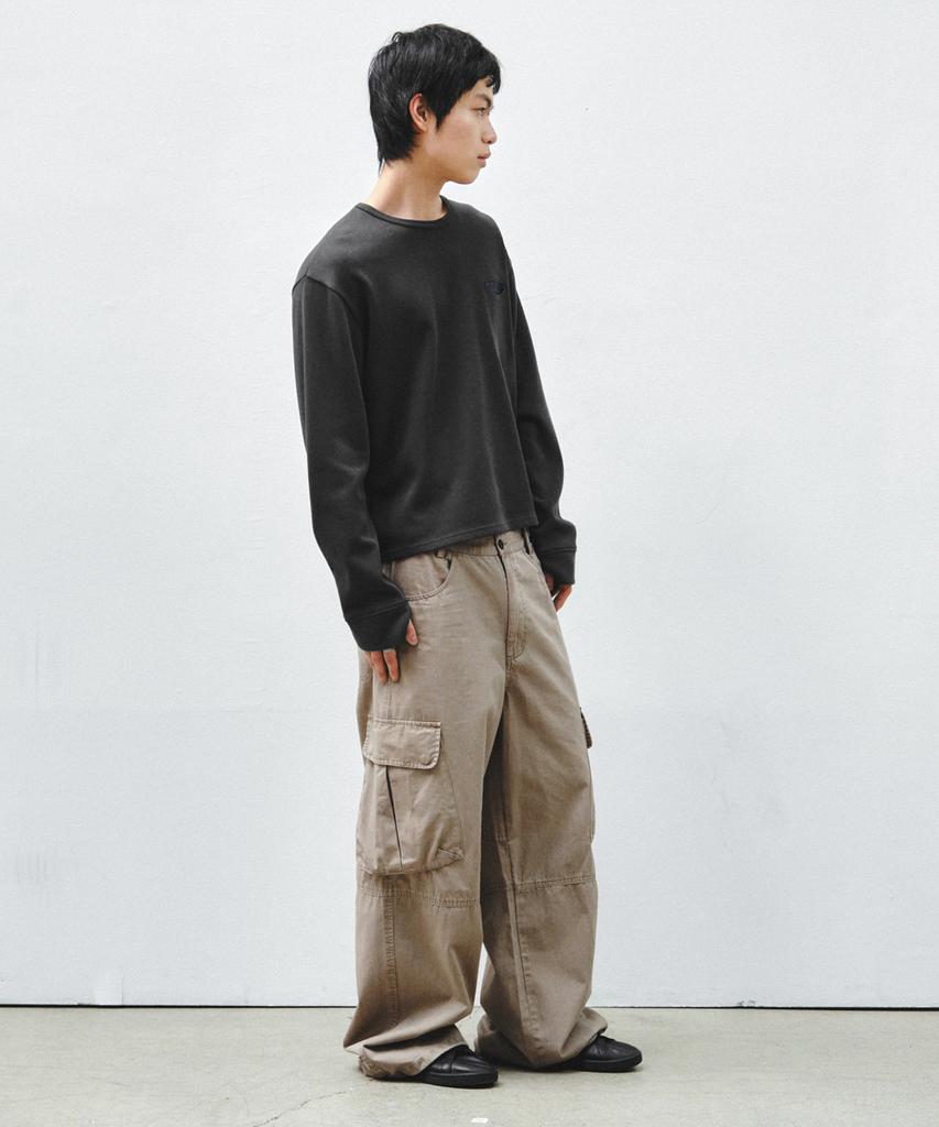 INTEMPOMOOD Ranger Utility Washed Cargo Pants_Beige