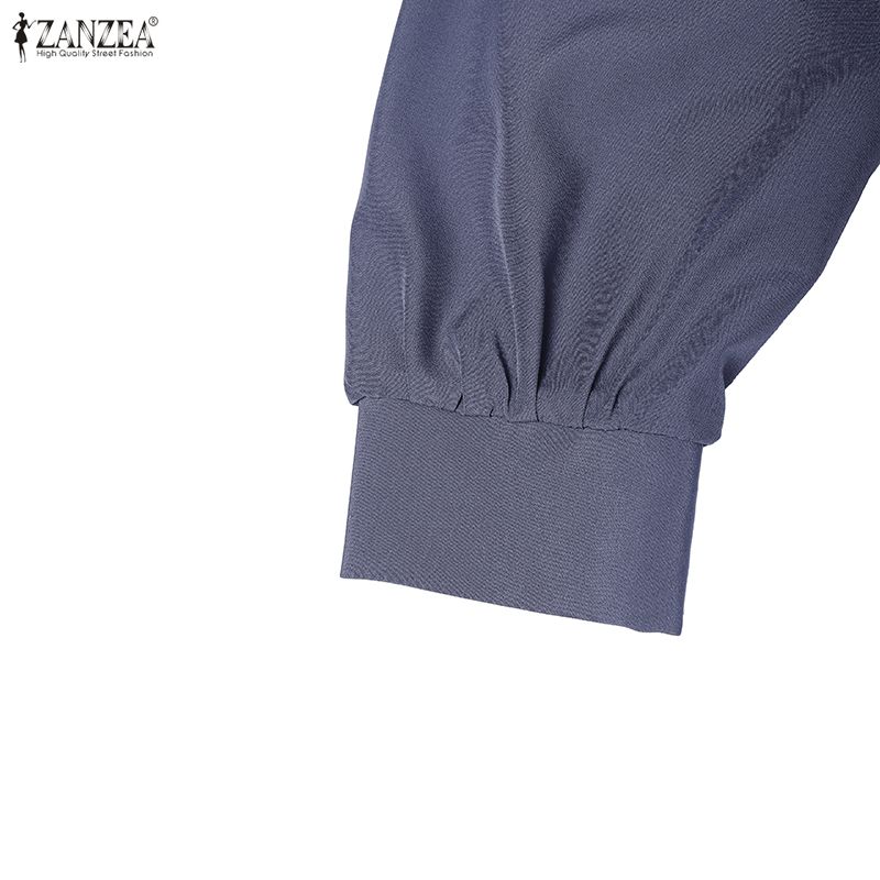 ZANZEA Женское элегантное повседневное платье с длинным рукавом