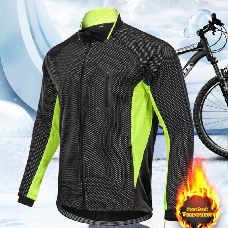 Mens Winter Cycling Jacket Warm Fleece Lined Windproof Waterproof Motorcycle Riding Coat Cold Weather