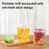 5/10/15/20Pcs Disposable Cups with Lids And Straws Large 700ml Clear Plastic Drink Cups Handheld Design Drink Cups