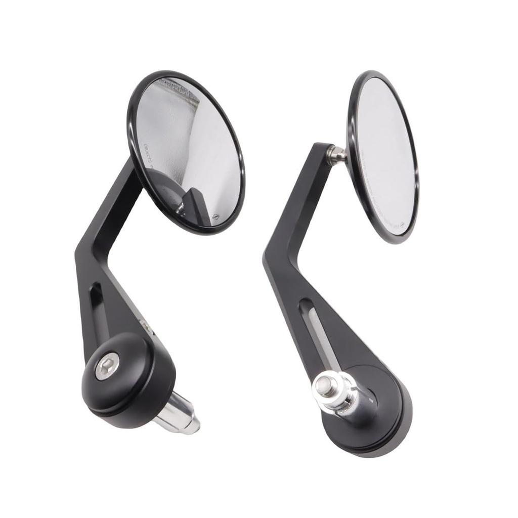 SZYUMO Мотоциклетные CNC Алюминиевые Торцевые Грузики Руля Универсальные Черные Круглые Левый и Правый Комплект Корпусные Зеркала, Зеркала, (Глянцевая модель)