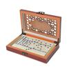 Children's Educational Wooden Domino Set with White Dots In a Hollow Box
