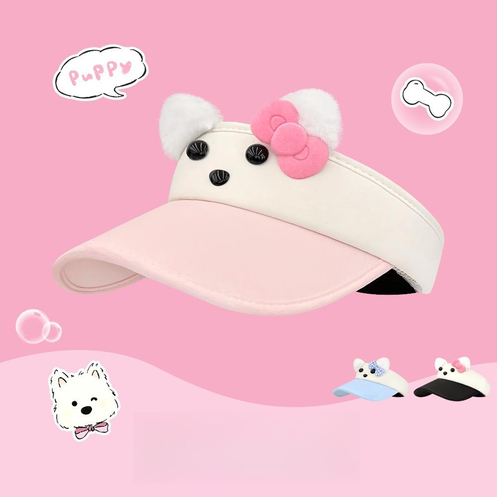 Солнцезащитный головной убор HelloKitty с пустым верхом, милый пустой верхний головной убор, солнцезащитный козырек, открывающий лицо, маленькая мультяшная девочка, кошка kt, солнцезащитная шляпа