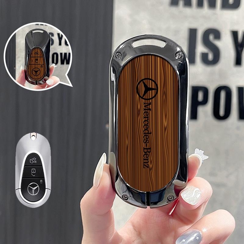 WAM3 Car Remote Metal Key Case Cover Key Shell For Mercedes Benz 2022 C S Class W206 W223 S350 C260 C300 S400 S450 S500 Accessories