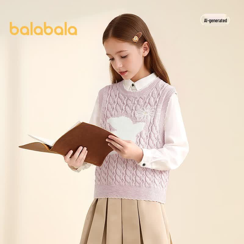 Осенний вязаный жилет для девочек Balabala
