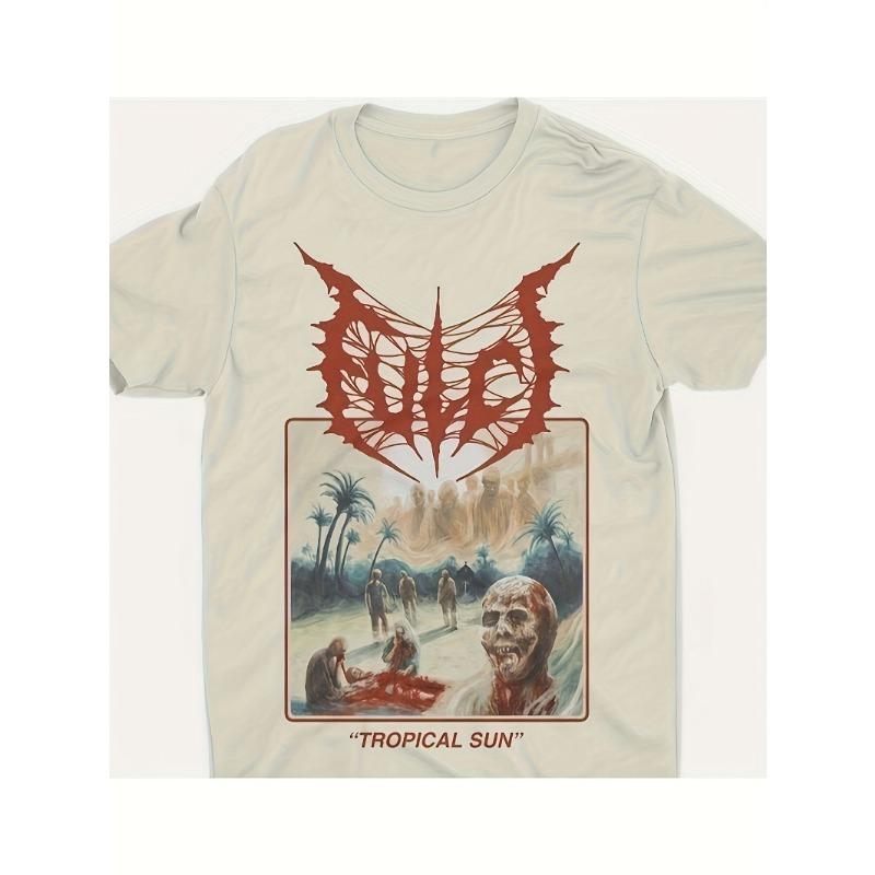 Unisexs Fulci Italian Horror Movie Tshirt Zombie Art And Tropical Sun Retro Tshirt Suitable For Italian Horror Movie Fans