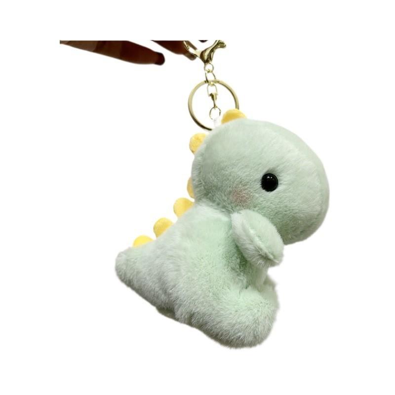 Cute Cartoon Dinosaur Plush Key Holder Fluffy Stuffed Animal Keyring Pendant