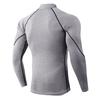 Мужской спортивный топ 3D Slim Fit с высокой эластичностью и воротником-стойкой, быстросохнущий, с длинными рукавами, облегающий, компрессионный, для коррекции фигуры, для бега, баскетбола, спортзала