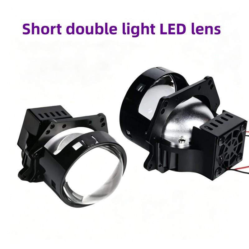 Короткий Bi-LED линзованный модуль фары, Ближний/Дальний свет, Универсальный для Автомобиля и Мотоцикла, Замена светодиодной фары, Подходит для H4 H7 9005 HB3