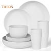 32-Piece Plastic Tableware Set Food-grade Reusable Dinner Plates Bowls Cups Service for 8 Dishwasher Safe Non-breakable Dishware for Picnics Parties