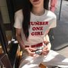 Женская футболка с принтом Rosie Number One Girl, приталенная, с коротким рукавом – Модный топ в американском стиле с круглым вырезом