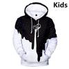 3 To 14 Years Kids Hoodie Black Pouring Milk Starry 3d Bucket Hoodies Sweatshirt Tie Dyed Children Clothes Boy/girls Pullover