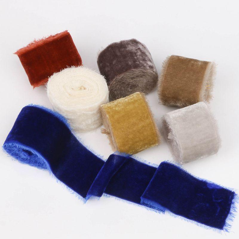 1 м/рулон Бархатная лента с флокированием, отрываемая вручную, DIY, украшение для торта, подарка, свадебного приглашения, браслета, цветов, бархатная лента, отрываемая вручную