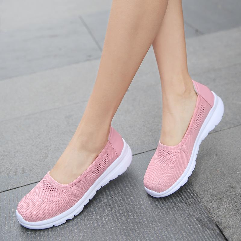 2025 весна и осень кроссовки для мам повседневная обувь, дышащие сетчатые кроссовки для бега, легкие кроссовки для ходьбы, ленивые кроссовки с одной педалью