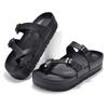 Fashion Smile Women Comfy Slide Sandals Double Buckle Adjustable Buckle EVA Flat Sandals Women Lightweight Thick Non Slip Sole Sandals