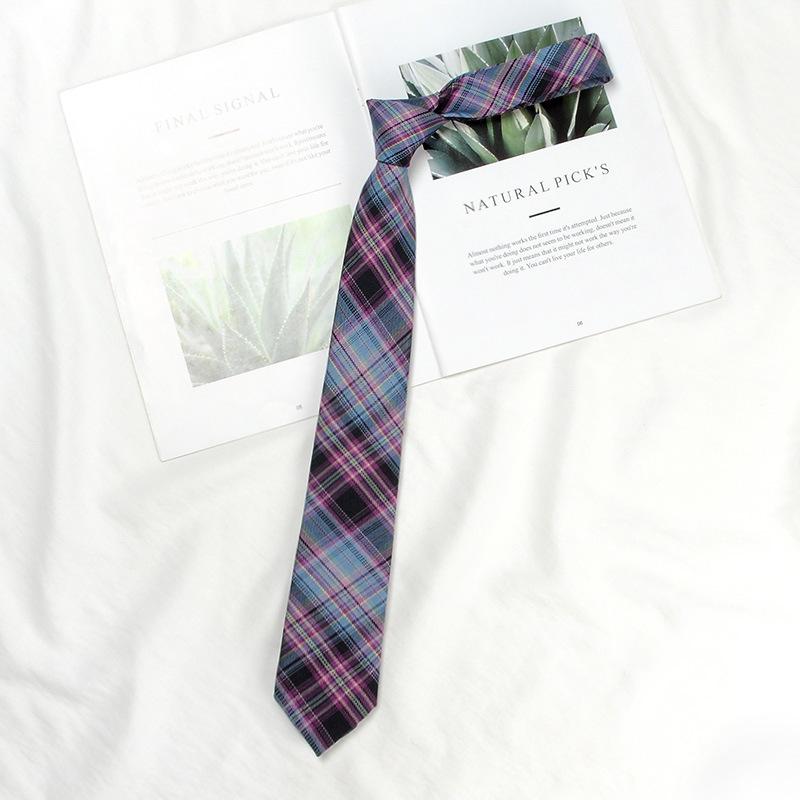 Лимонный Плед Галстук для Школьной Формы с Морской Солью - Ручная Работа в Японском Академическом Стиле для Мужчин и Женщин