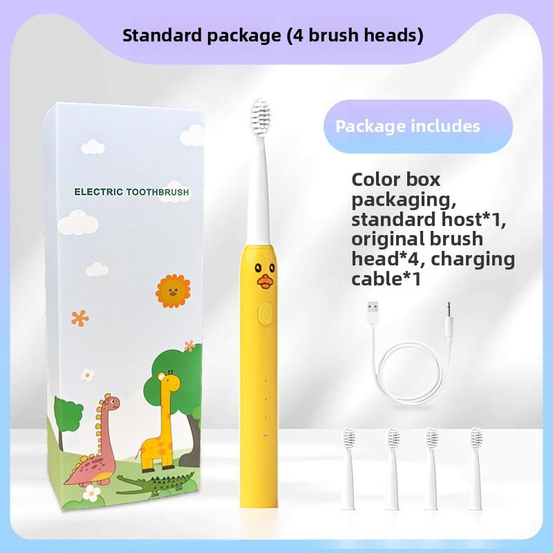 Электрическая зубная щетка Детская мультяшная зубная щетка Мягкая щетина Насадка-щетка Детская 5-15 лет Электрическая зубная щетка Зарядная модель