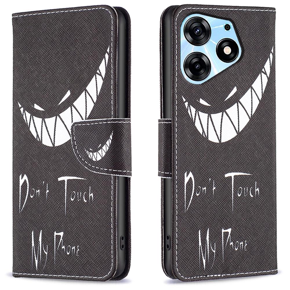 Кожаный чехол-книжка для телефона Infinix Hot 40/Hot 40 Pro, защитная обложка-кошелек с принтом