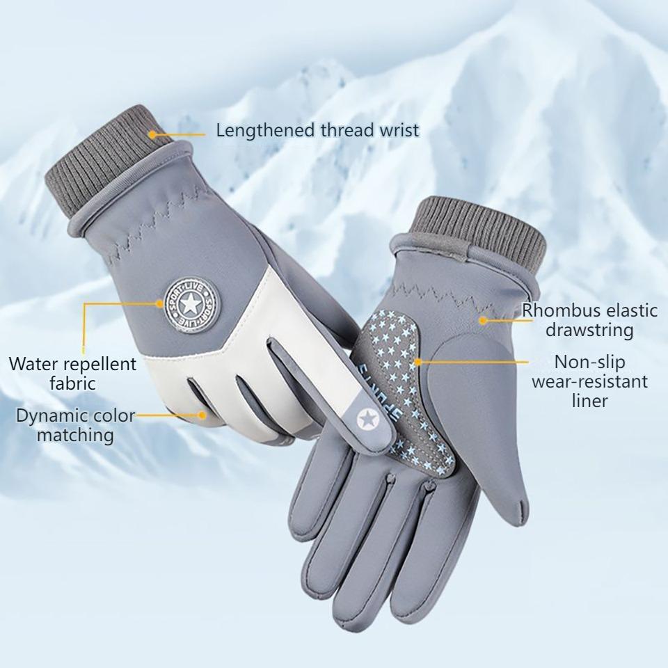 Children's Winter Warm Waterproof Ski Gloves - Windproof Thermal Touch Screen Outdoor Play Snow Cycling Gloves for Boys Girls