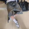 Мужские джинсовые шорты в стиле ретро High Street Wasteland-Style - летние, свободный крой, карманы, длина Six Point