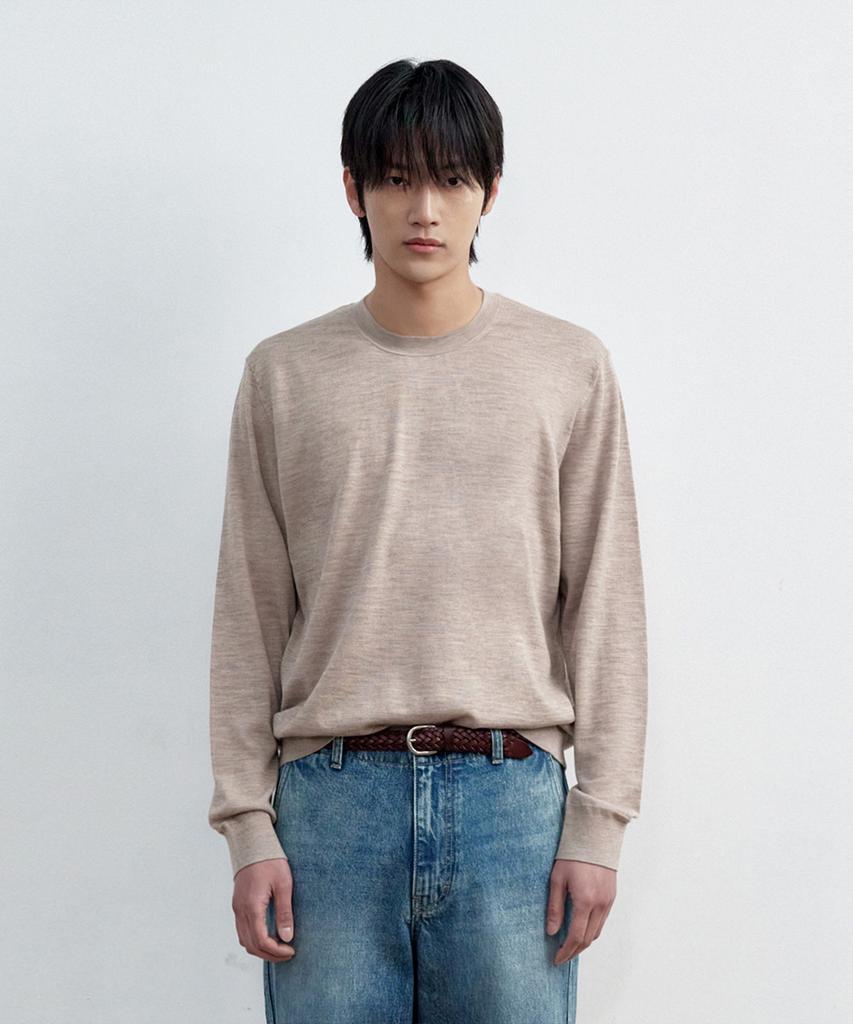 SIECLE Light Wool Crew Neck Knit (Beige)