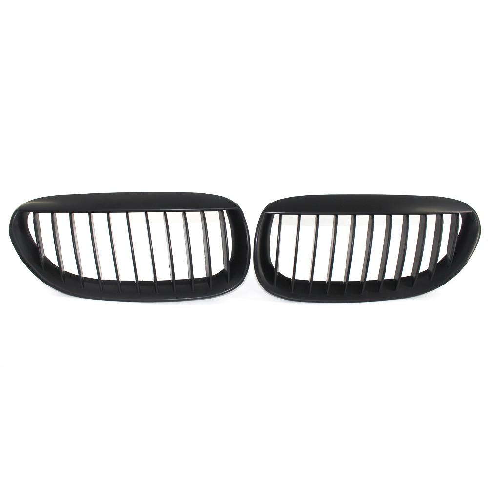 1 Pair Car Front Bumper Hood Kidney Grilles Replacement Grill For BMW 6-Series E63 E64 M6 2Door 630i 640i 650i 645ci