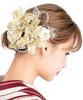 Soubien Hair Ornament Perfect for Furisode and and Comb and Made In Japan 2-Piece Set, Hakama, Gold, Lily, Plum, Baby's Breath, Mizuhiki, Butterfly,