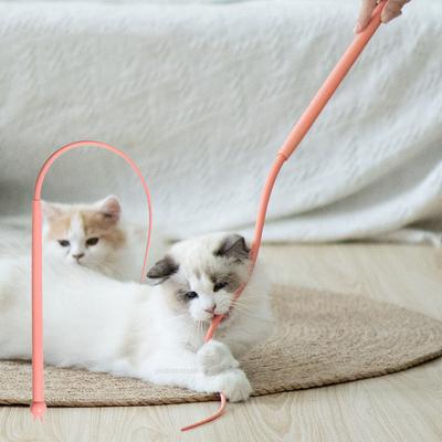 Имитация хвоста мыши, игрушка для кошек, забавная палка, силиконовый длинный хвост, интерактивные игрушки для домашних животных для кошек, котят, охотничьи товары для домашних животных