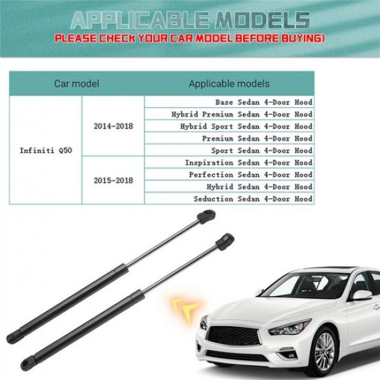 For Infiniti Q50 Luxe Sedan Hoods Lift Support Gas Spring Shock Struts 2Pcs