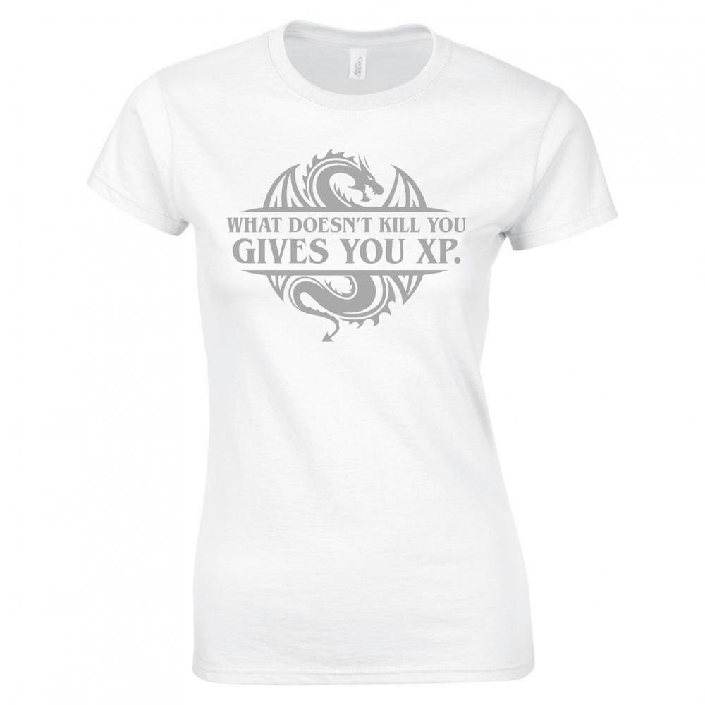 Inspired By Dungeons Dragons What Doesnt Kill You Ladies Skinny Fit TShirt