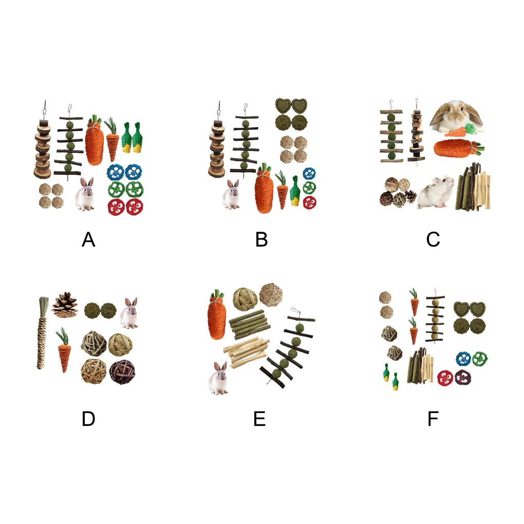 Wood Durable And Stylish Chew Toys Set For Rabbit Guinea Animal Chew Toys Chew Toys Bundle