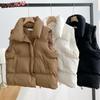 Cotton Vest Women Autumn Winter Korean Version New Trend Sleeveless Cotton-padded Vest Solid Color Hatless Vest Coat