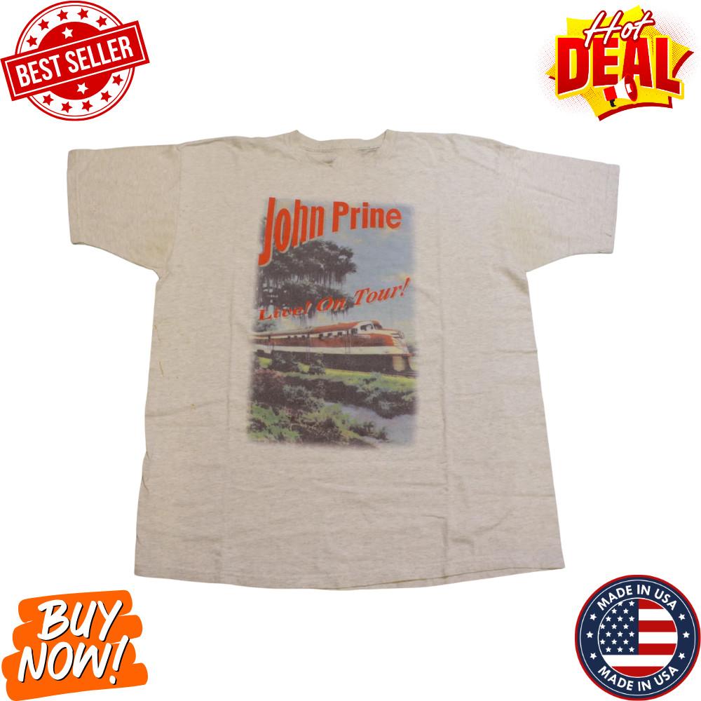 John Prine 1997 Live On Tour Inspired Vintage Concert T-Shirt Cotton Unisex Unisex T-Shirt