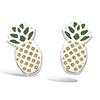 [P7017] - Silver 'Pineapple' Silver Earrings (rhodium-plated) - 8x4 Mm