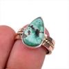 Натуральный тибетский бирюзовый драгоценный камень Серебро 925 пробы Двухцветное кольцо Размер 7 R6p93