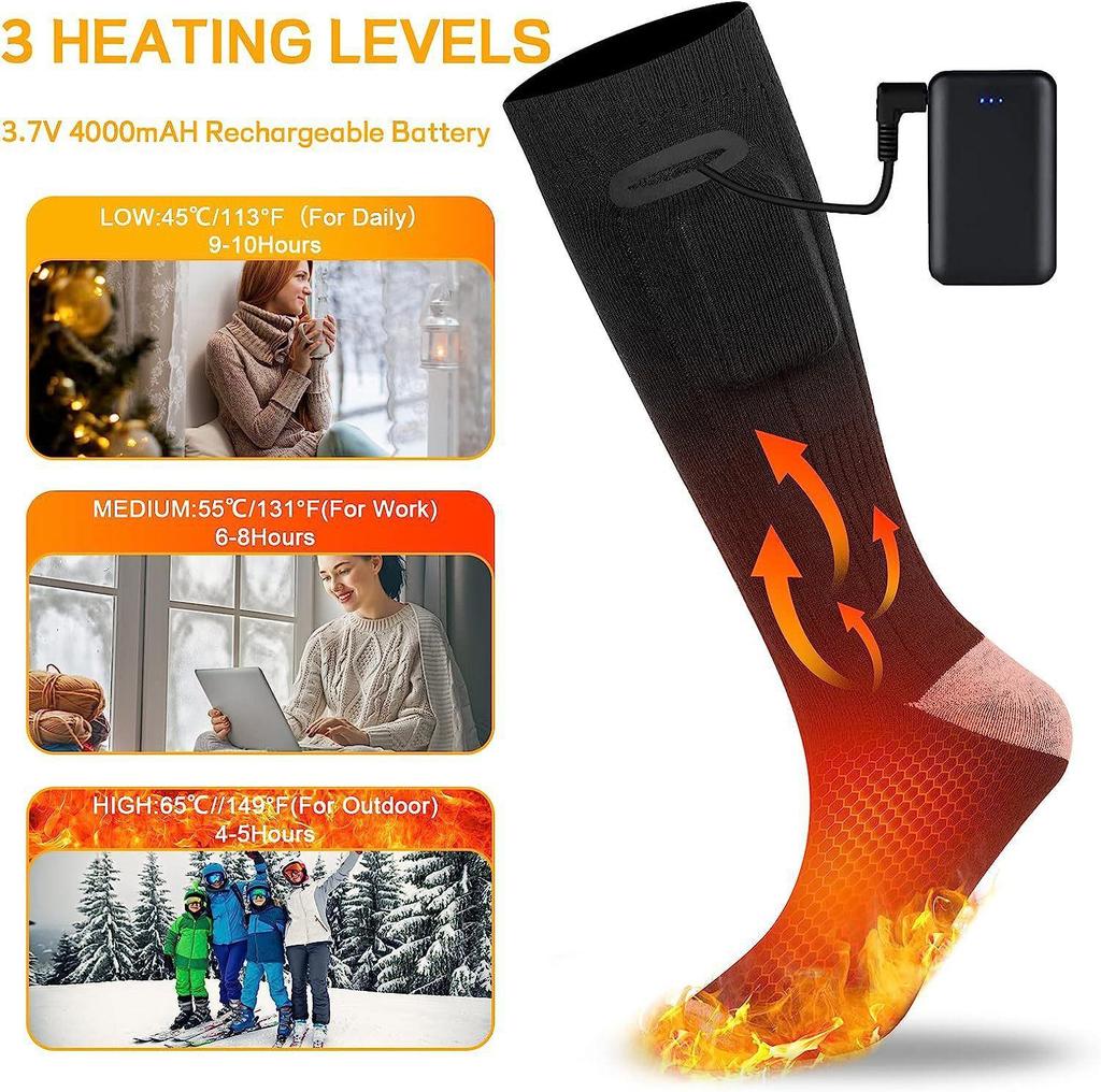 Съемные носки с электроподогревом - Зимние согревающие из чистого хлопка