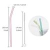 BetterJonny My Straw, 20cm Long Curved Glass Straw, Reusable, with Cleaning Brush, Perfect for Kids, Smoothies, Cocktails, and Hot Drinks