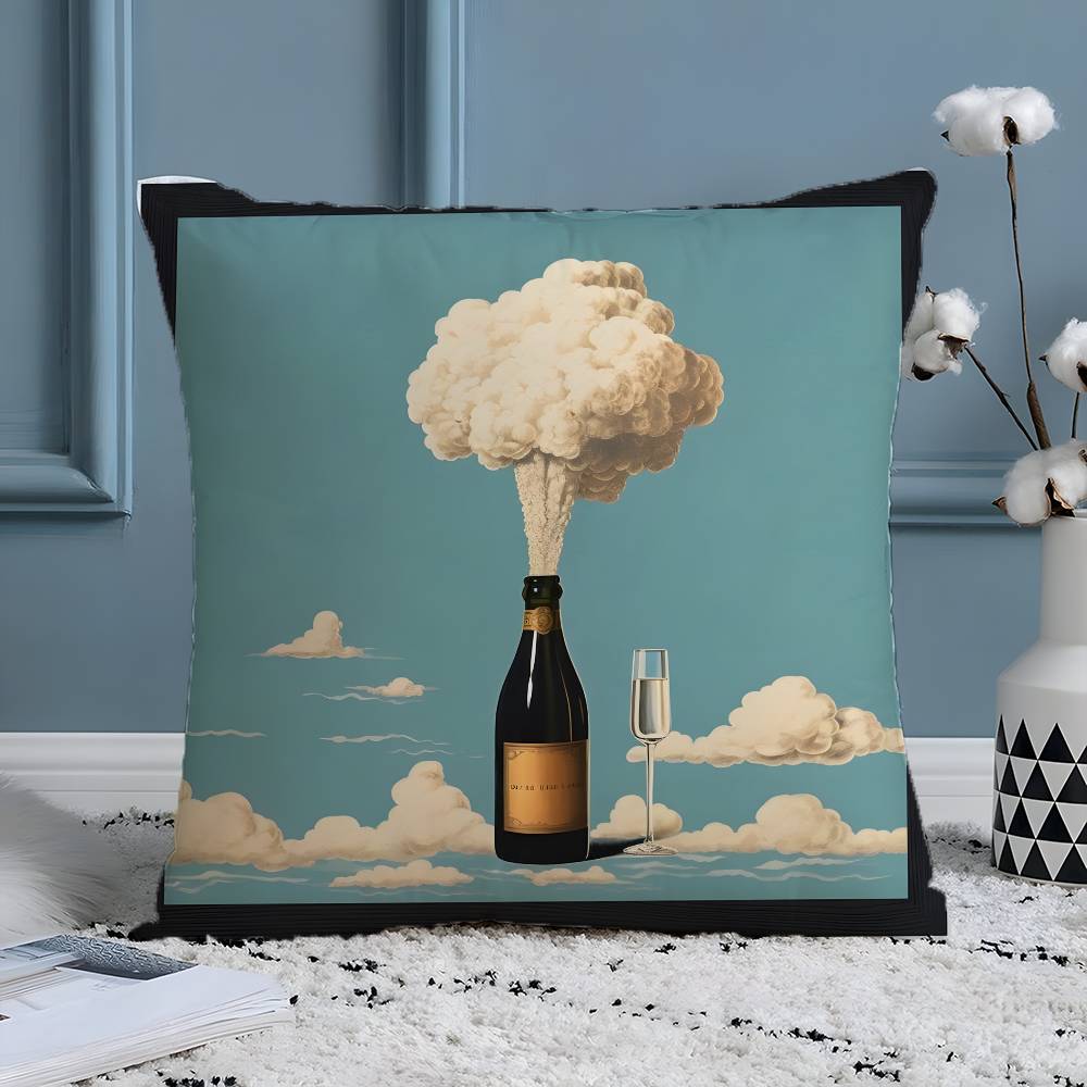 Бренд шампанского Veuve Clicquot-C Наволочка Комфорт Диван-кровать Шелковистая Элегантная Невидимая молния На заказ Декоративная c