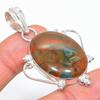 Natural Fruit Jasper Gemstone Handmade 925 Sterling Silver Pendant 1.97" e4M84