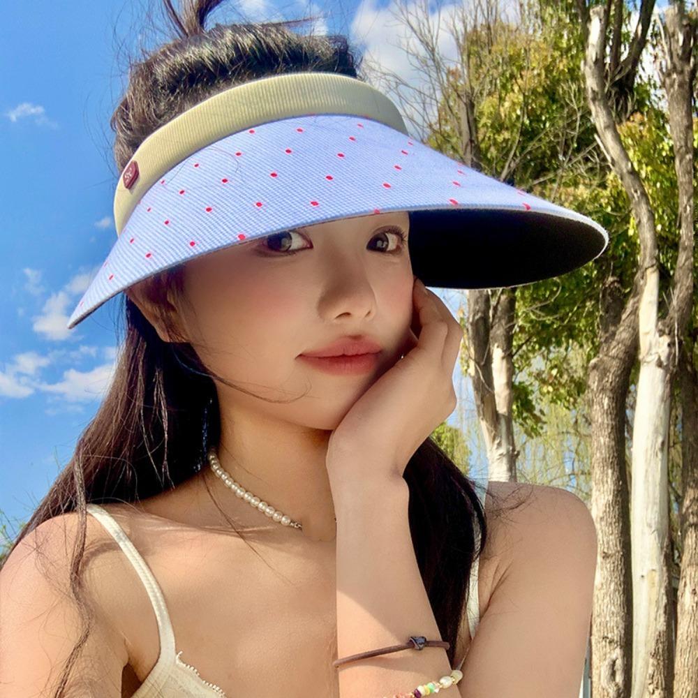 Sweet Empty Top Cap Anti-UV Visor Cap Simple Woman Sun Hat Travel