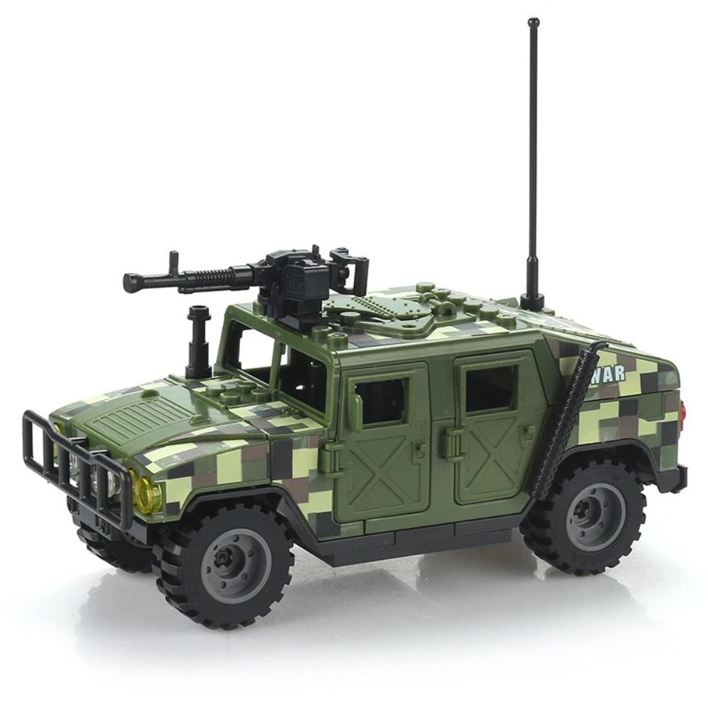 2024 Военный Бронированный Внедорожник Humvee Jeep H1 2 Режима Армейский Автомобиль Строительные Блоки Кирпичики Модель WW2 Moc Игрушки Мальчики Дети Подарок